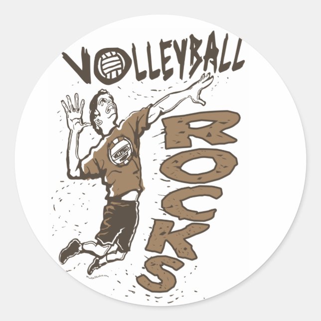 Sticker Rond Rocks de volley-ball Brown (Devant)