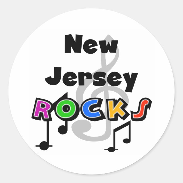 Sticker Rond Rocks du New Jersey (Devant)