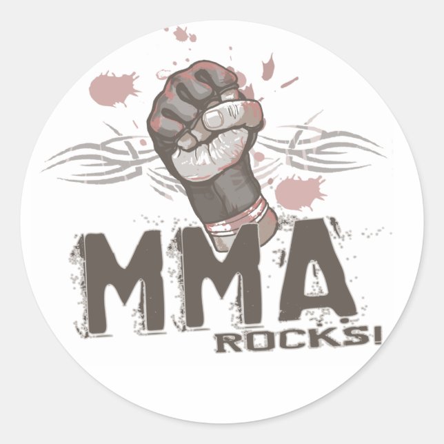 Sticker Rond Rocks mixed martial art (Devant)