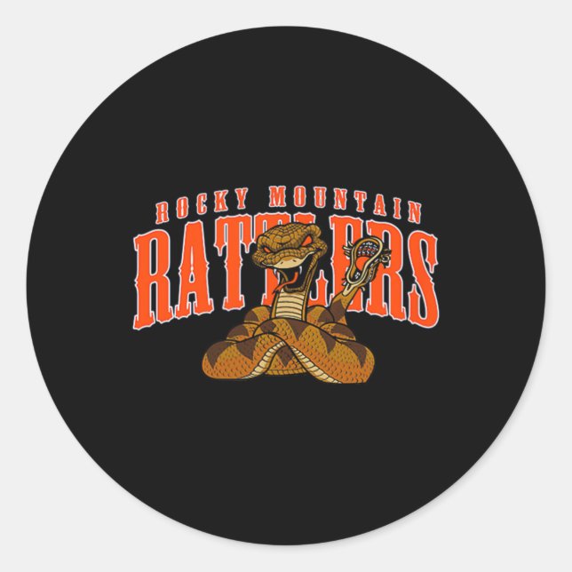 Sticker Rond Rocky Mountain Lacrosse Blue Cartoon Modern Clic F (Devant)