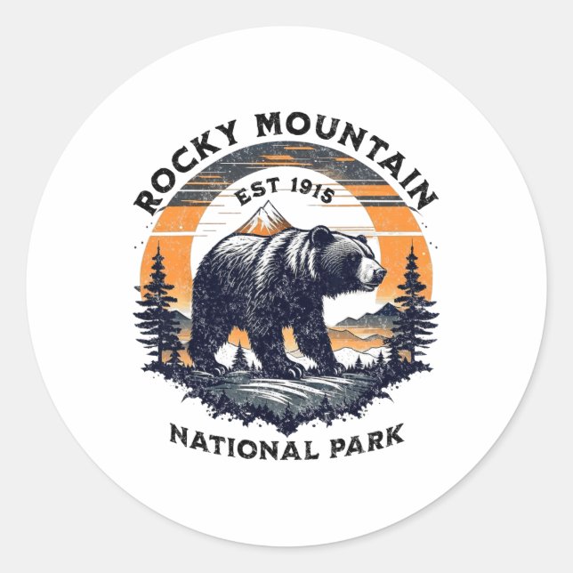 Sticker Rond Rocky Mountain National Park  (Devant)