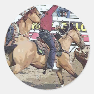 Sticker Rond Rodéo Team Roping