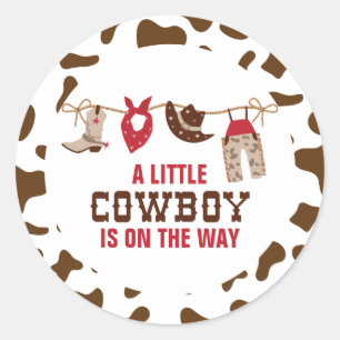 Sticker Rond Rodeo Western Cowboy Baby shower