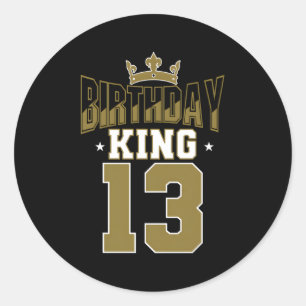 Sticker Rond Roi 13 Anniversaire Fête De Py 13E Thème Royal