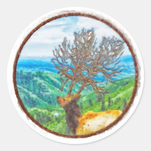 Sticker Rond Roi Cervus