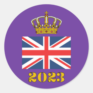 Sticker Rond Roi Charles Coronation 2023 Royaume-Uni Royaume-Un