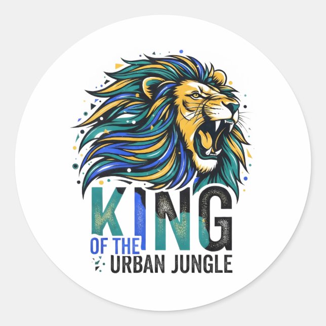 Sticker Rond Roi de la jungle urbaine (Devant)