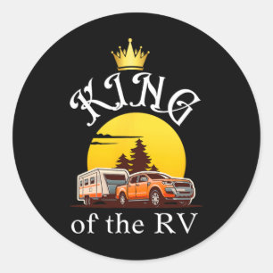 Sticker Rond Roi des vacances de plein air en camping-car Rando