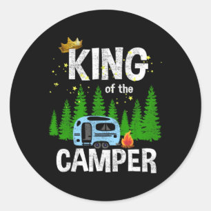 Sticker Rond Roi du camping-car camping caravane route Tra