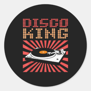 Sticker Rond Roi du disco T-shirt à thème disco des années 70 V