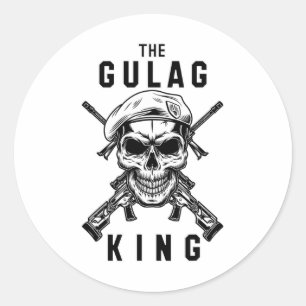 Sticker Rond Roi du Goulag Joueur Gaming Warzone Cadeau de joue