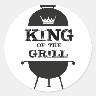 Sticker Rond Roi Du Grill, Couronne Blanche Noire