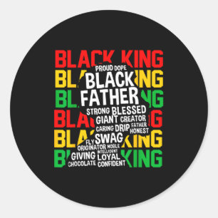 Sticker Rond Roi Noir Fier Père Noir Africain Histoire Noir