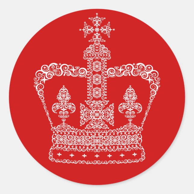 Sticker Rond Roi ou Reine Couronne (Devant)