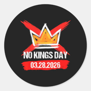 Sticker Rond Rois 28 mars 2026 Jour des rois Vintage drôle Homm