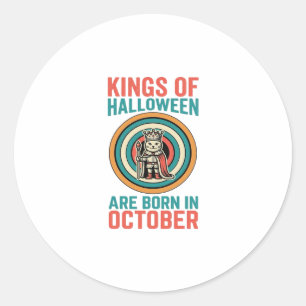 Sticker Rond Rois d'Halloween octobre Anniversaire Vintage Shir
