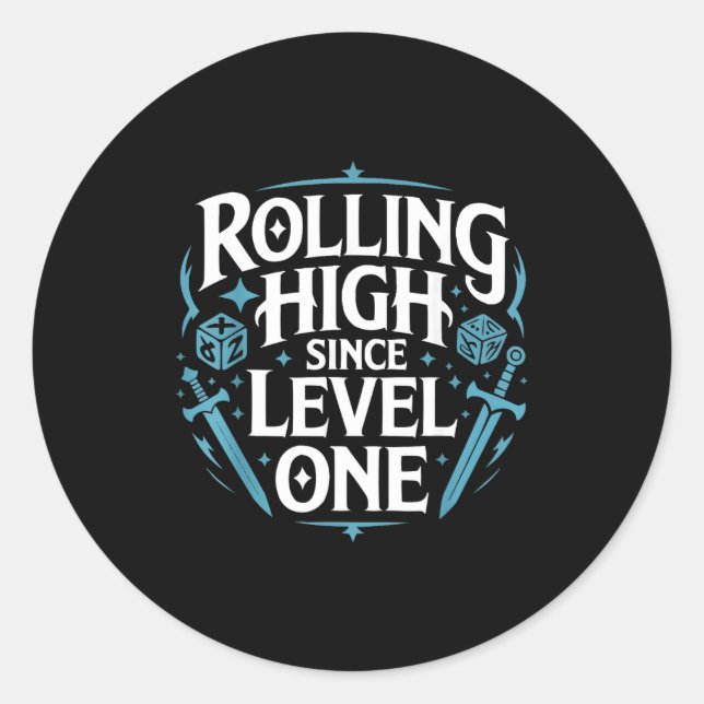 Sticker Rond Role Playing Gamer Rpg Master D20 Tabletop Funny R (Devant)