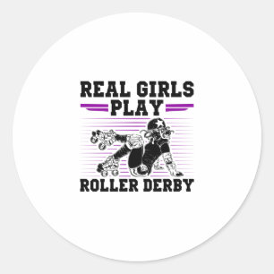 Sticker Rond Roller Derby Girl