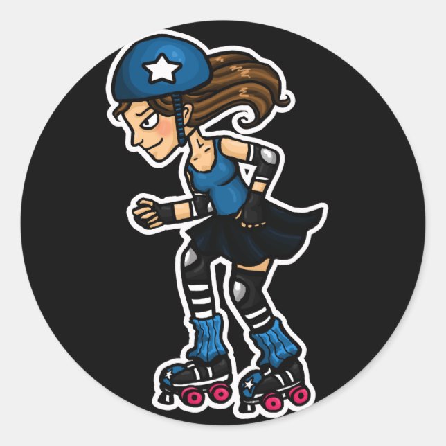 Sticker Rond Roller Derby Jammer (Devant)