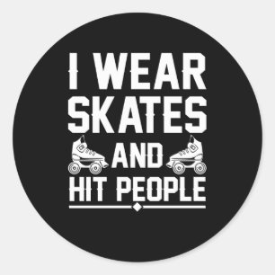 Sticker Rond Roller Derby Patinage porter patins frapper les ge