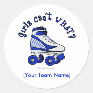 Sticker Rond Roller Derby Skate - Bleu