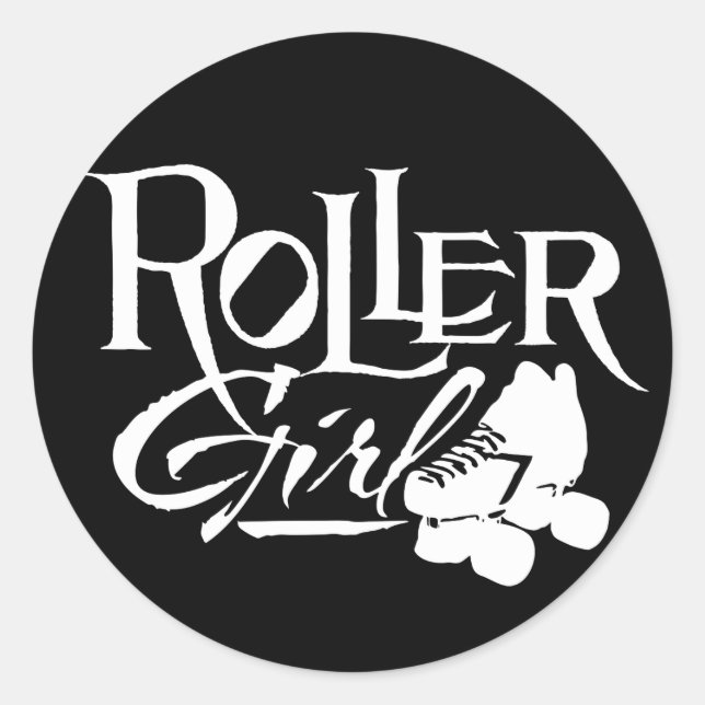 Sticker Rond Roller Girl, Roller Derby (Devant)