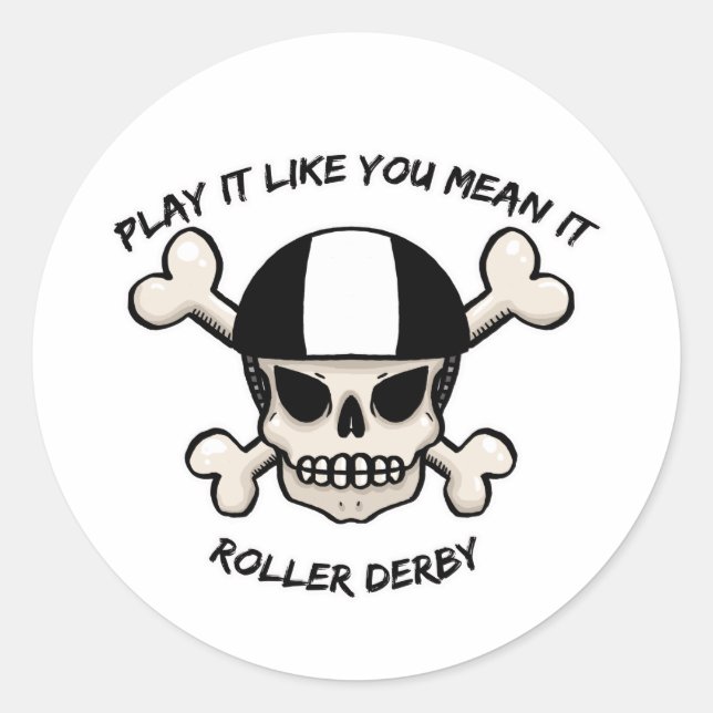 Sticker Rond Rollerderby le joue comme tu le veux dire (Devant)