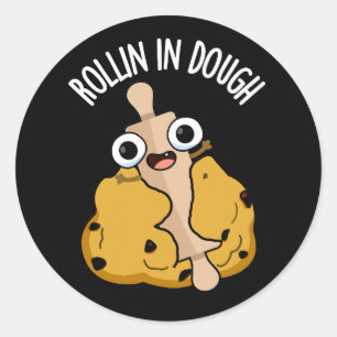 Sticker Rond Rollin Dans La Pâte Douteuse À Cuisson Bisine Dark
