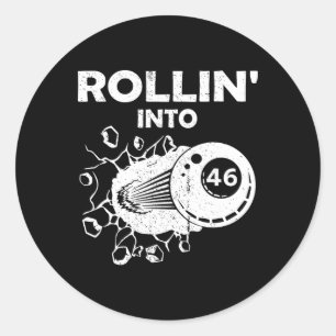Sticker Rond Rollin En 46 Billiards 46e Bil d'flammes d'anniver