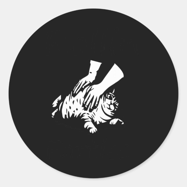 Sticker Rond Rollin Fatties Funny Cat Meme (Devant)