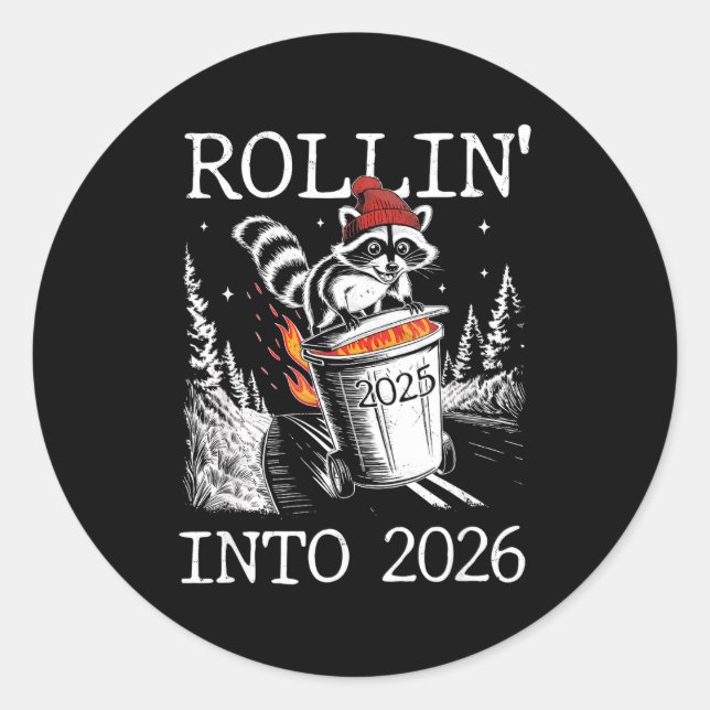 Sticker Rond Rollin' Into 2026  (Devant)