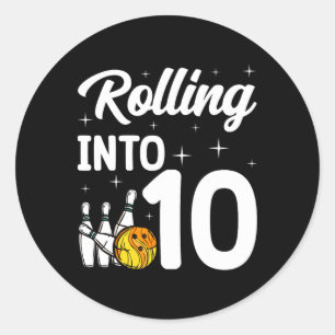 Sticker Rond Rolling In 10 Bowling 10e anniversaire
