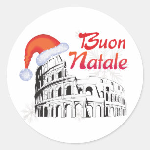 Sticker Rond Roma Buon Natale