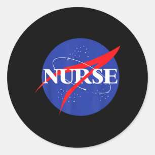 Sticker Rond Roman de l'infirmière astronaute pour l'espace ext