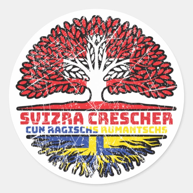 Sticker Rond Roman romain Grisons Arbre des Grisons (Devant)