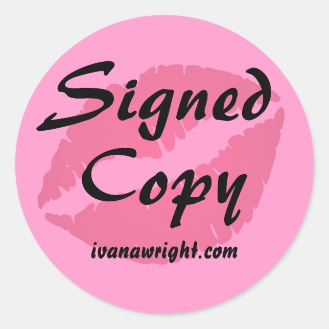 Sticker Rond Romance Auteur Pink Kiss Signé copie avec URL (Devant)