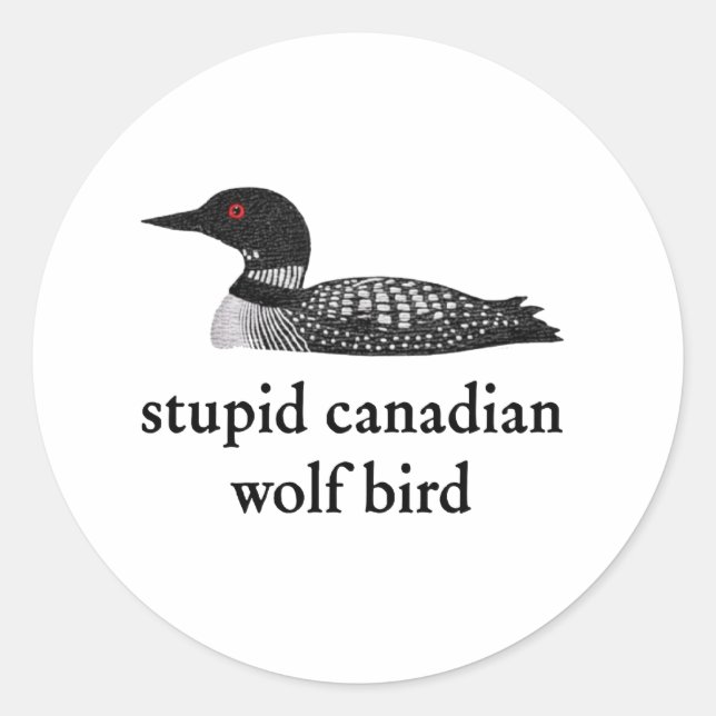 Sticker Rond Romance de hockey stupide sur les oiseaux loups ca (Devant)
