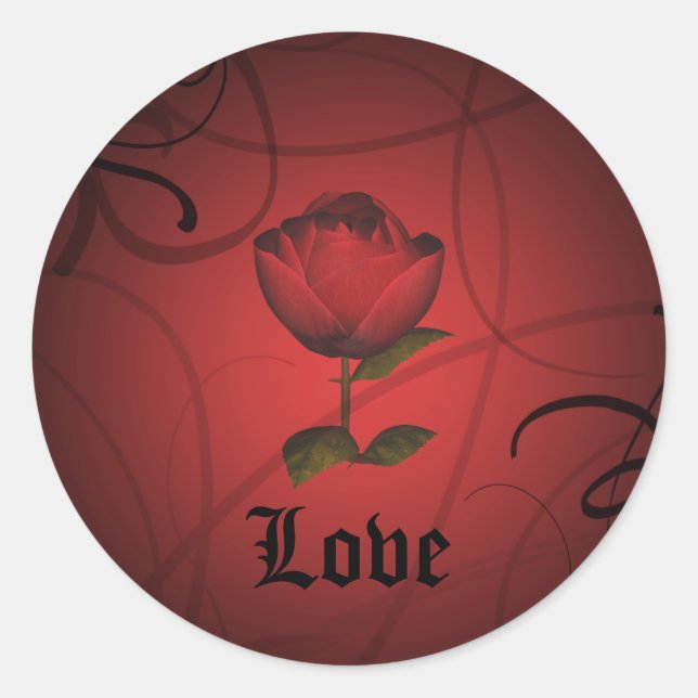 Sticker Rond Romance gothique, Amour (Devant)