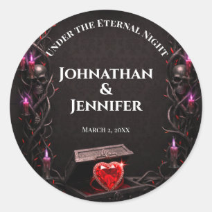 Sticker Rond Romance sombre de mariage gothique de vampire de N