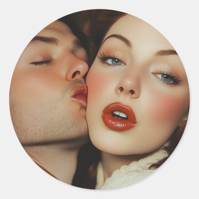 Sticker Rond Romance vintage (Devant)