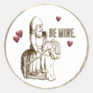 Sticker Rond Romantic Be Mine Art Médiéval 3D Valentine Heart