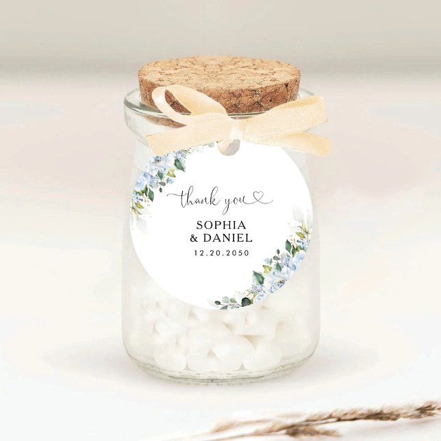 Sticker Rond  Romantic Light Blue Floral Wedding  (Créateur téléchargé)