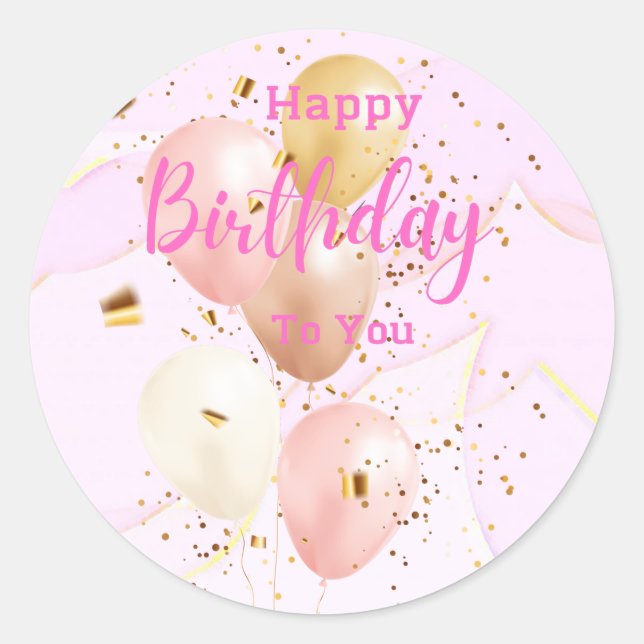 Sticker Rond Romantic pink abstract  (Devant)