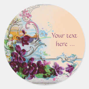 STICKER ROND ROMANTICA /FLORALES ÉLÉGANTES /PANSIERS, SNOWDROPS