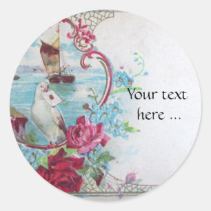 STICKER ROND ROMANTIQUE