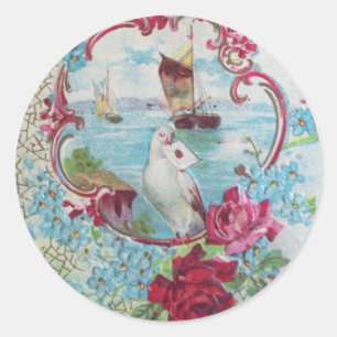 STICKER ROND ROMANTIQUE