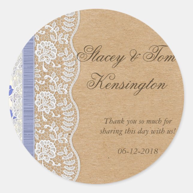 Sticker Rond Romantique Lacey Rêve Avec Fleurs (Devant)