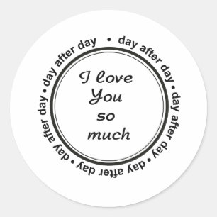 Sticker Rond Romantique Pour Lui, Elle, Je T'Aime