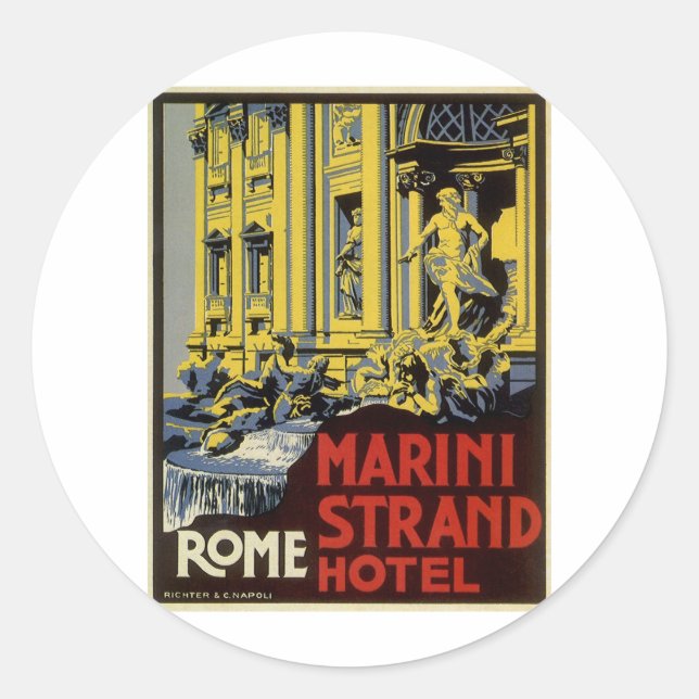 Sticker Rond Rome vintage (Devant)