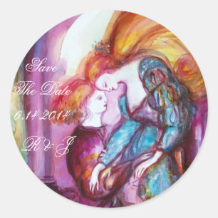 Sticker Rond ROMEO AND JULIET / Enregistrer la date ronde